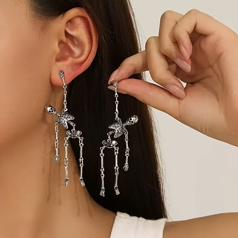 Movable Skeleton Bone Drop Earrings