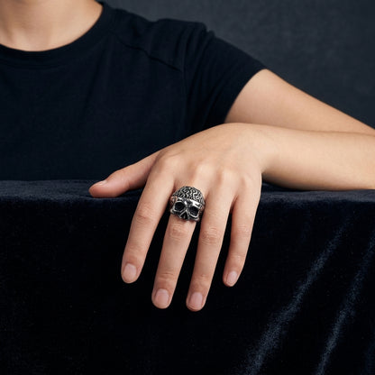 Twisted Flame Skull Signet Ring