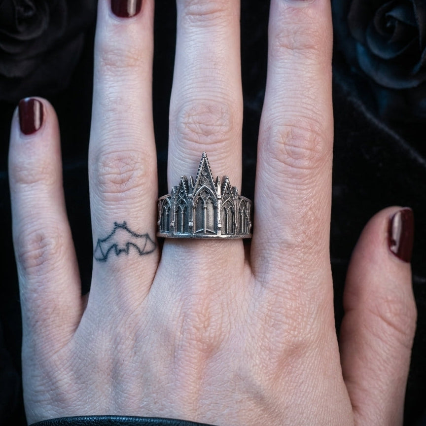 Gothic Cathedral Ring Sterling Silver