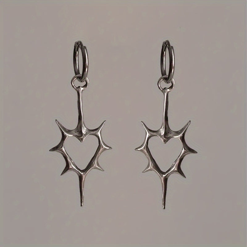 Heart Pendant Hook Earrings
