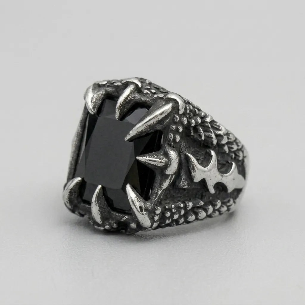Dragon Claw Black Onyx Statement Ring