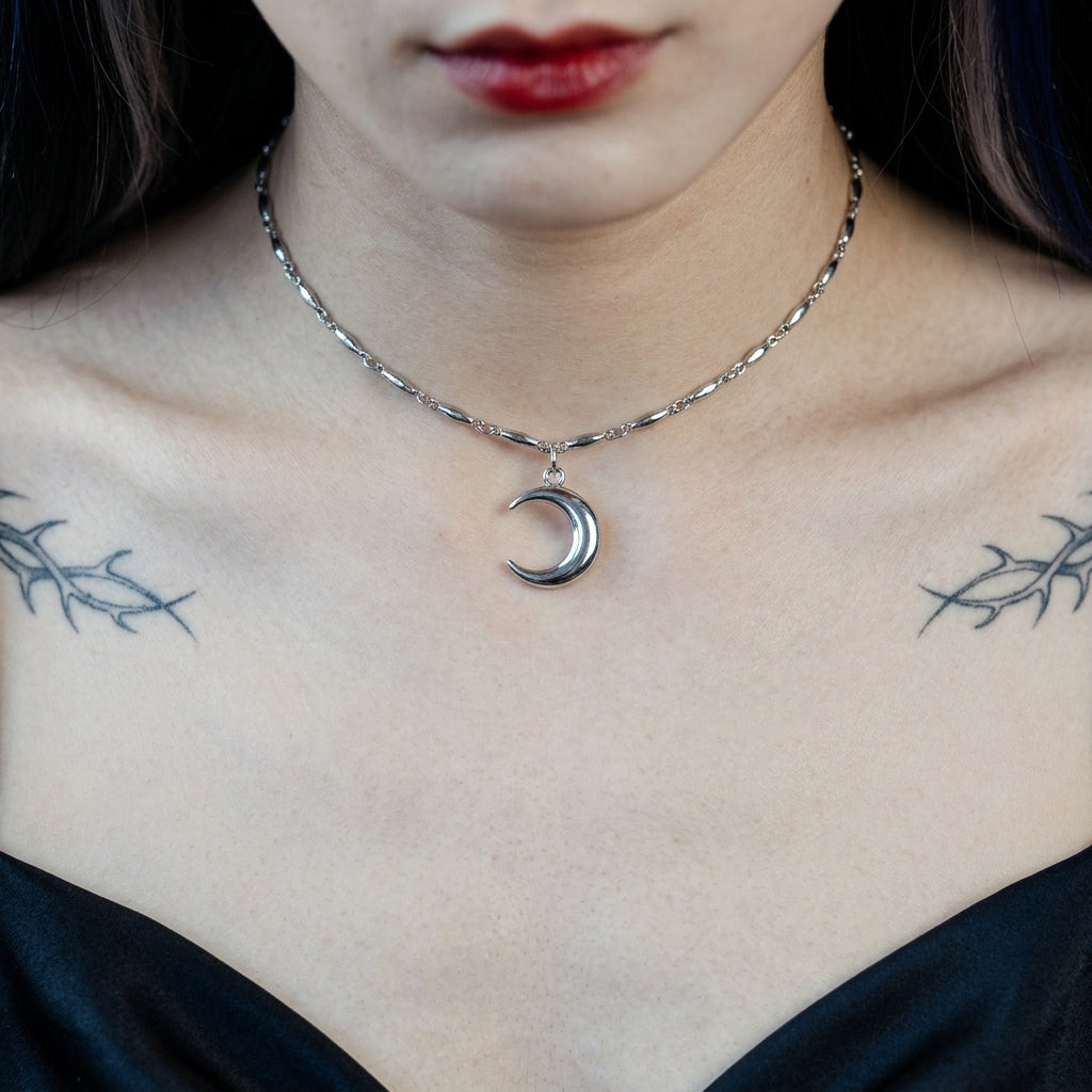 Moon Gazer Crescent Moon Necklace