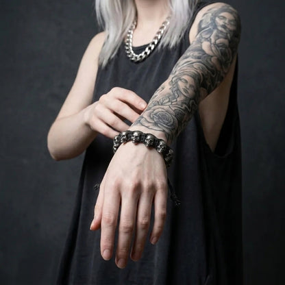 Punk Skull Two-Loop Bracelet