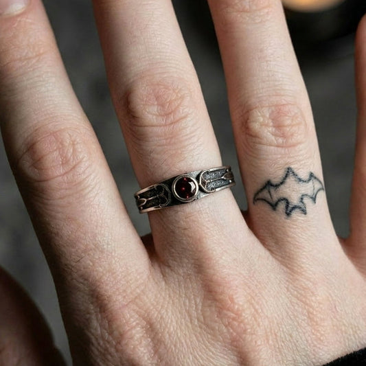 Gothic Wedding Set Silver Sterling