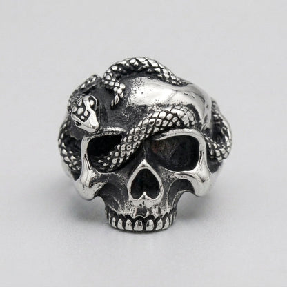 Skull of the Serpent God Ring