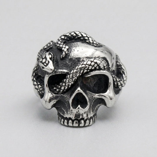 Skull of the Serpent God Ring
