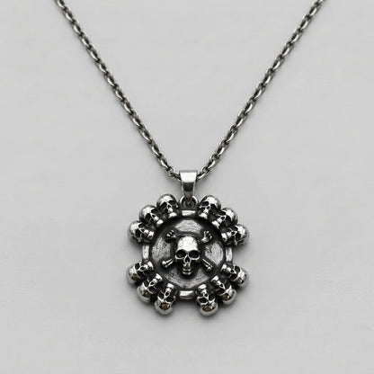 Skull and Crossbones Medallion Necklace