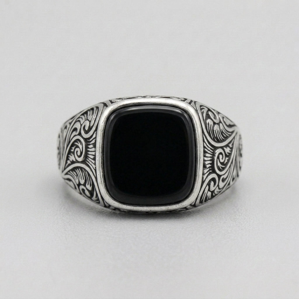 Midnight Sovereign Black Onyx Signet Ring