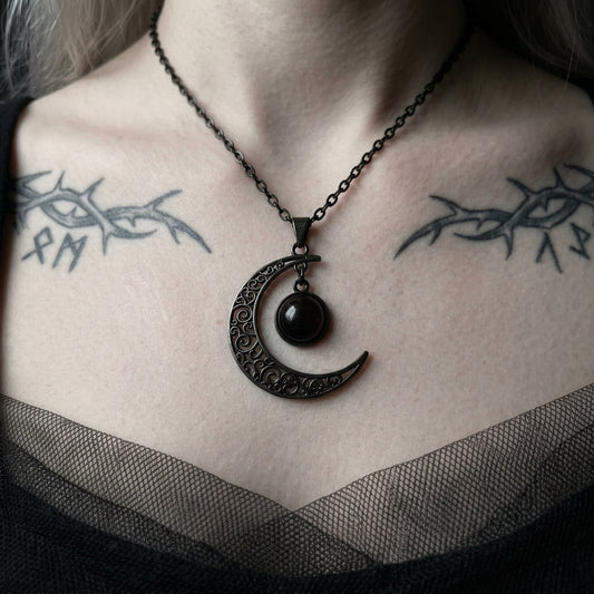 Blood Crescent Moon Necklace