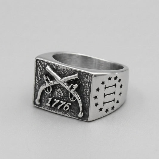 Flintlock Pistols Statement Signet Ring