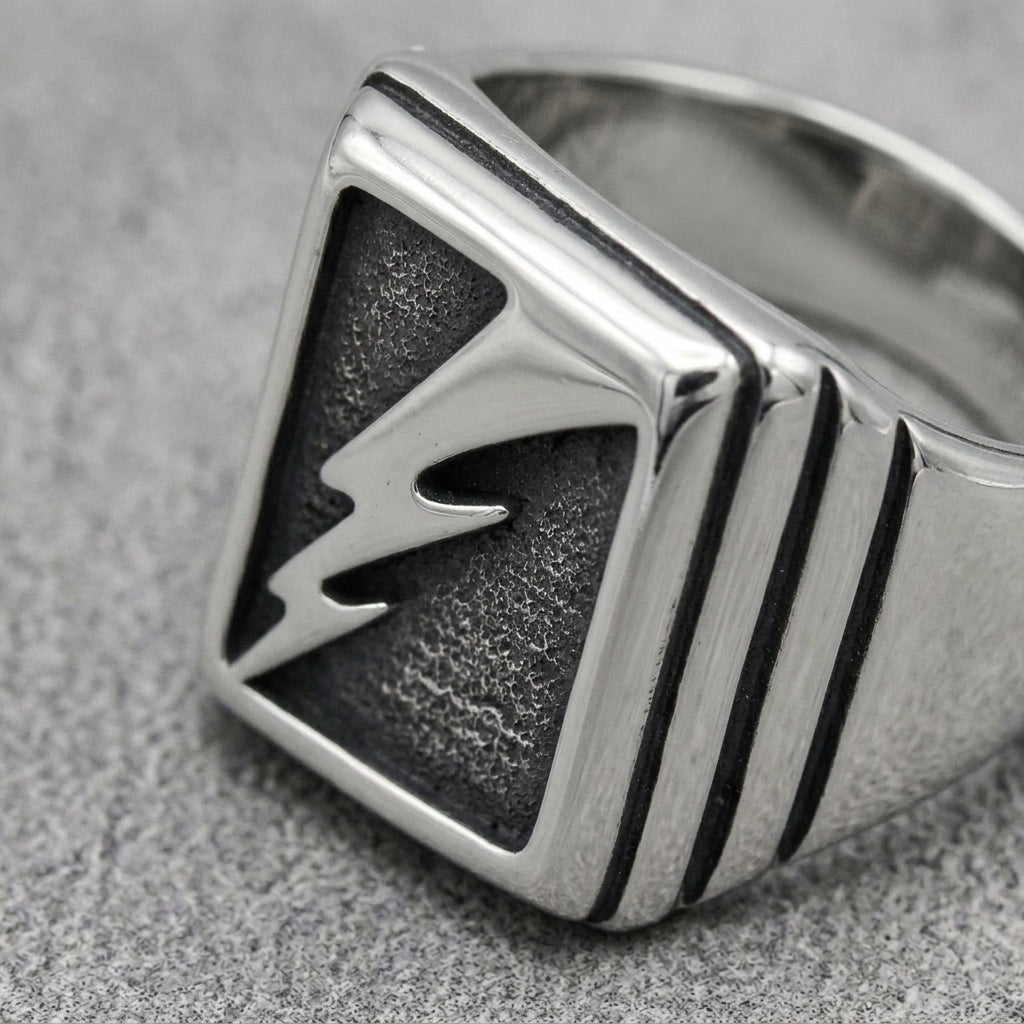 Bold Lightning Bolt Statement Ring
