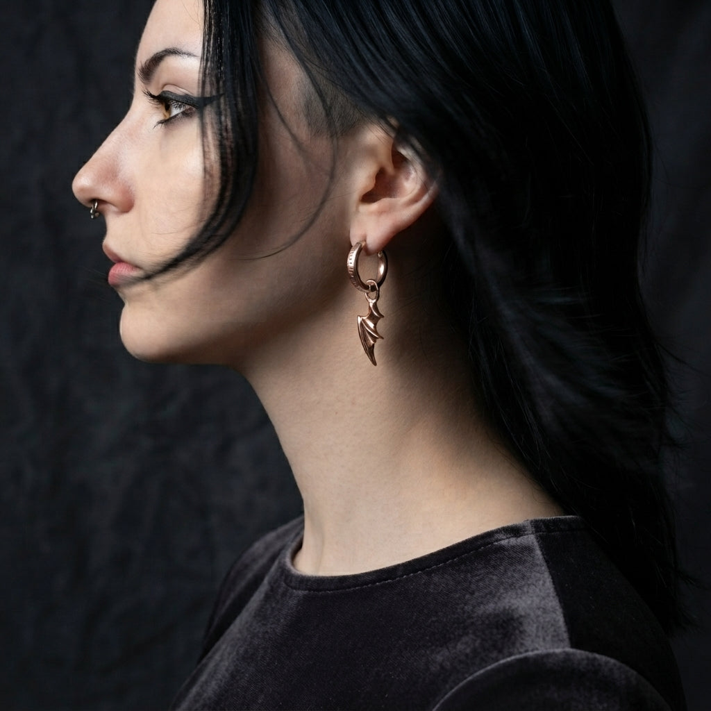 Bat Wing Hoop Earrings