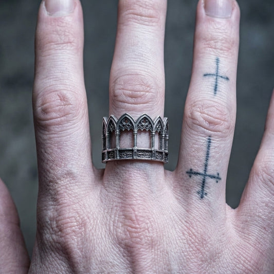 Gothic Cathedral Ring Sterling Silver