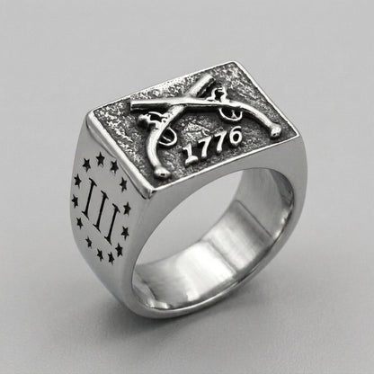 Flintlock Pistols Statement Signet Ring