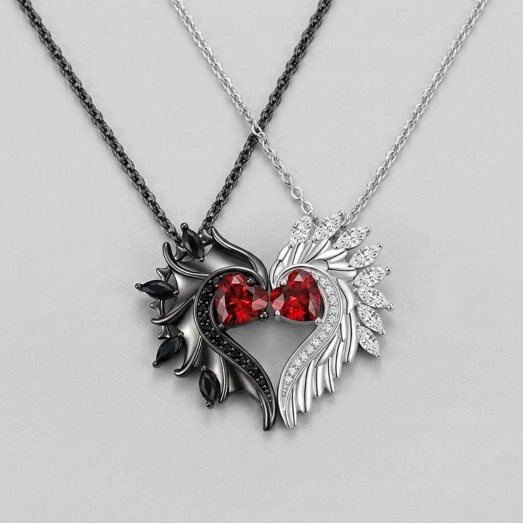 Angel And Devil Pendant Necklace
