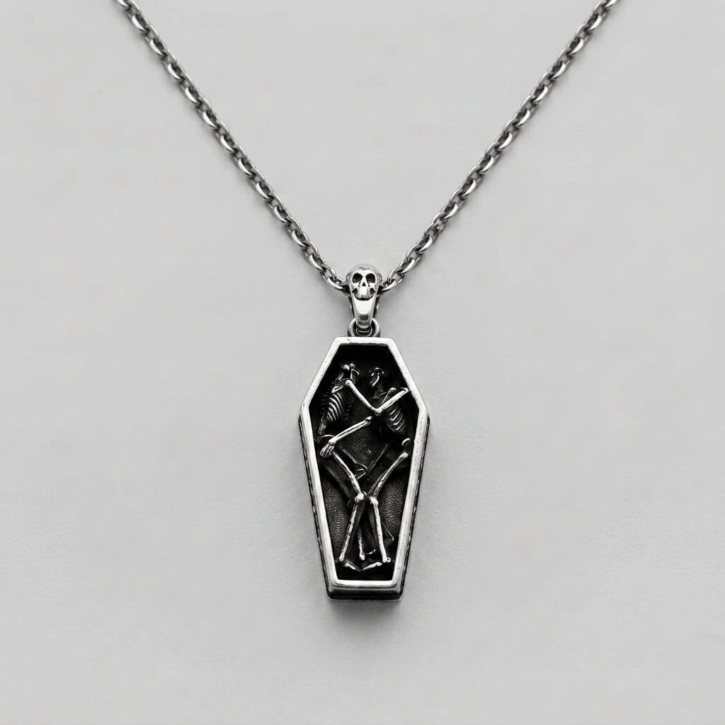 Coffin Skeleton Pendant Necklace