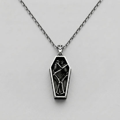 Coffin Skeleton Pendant Necklace