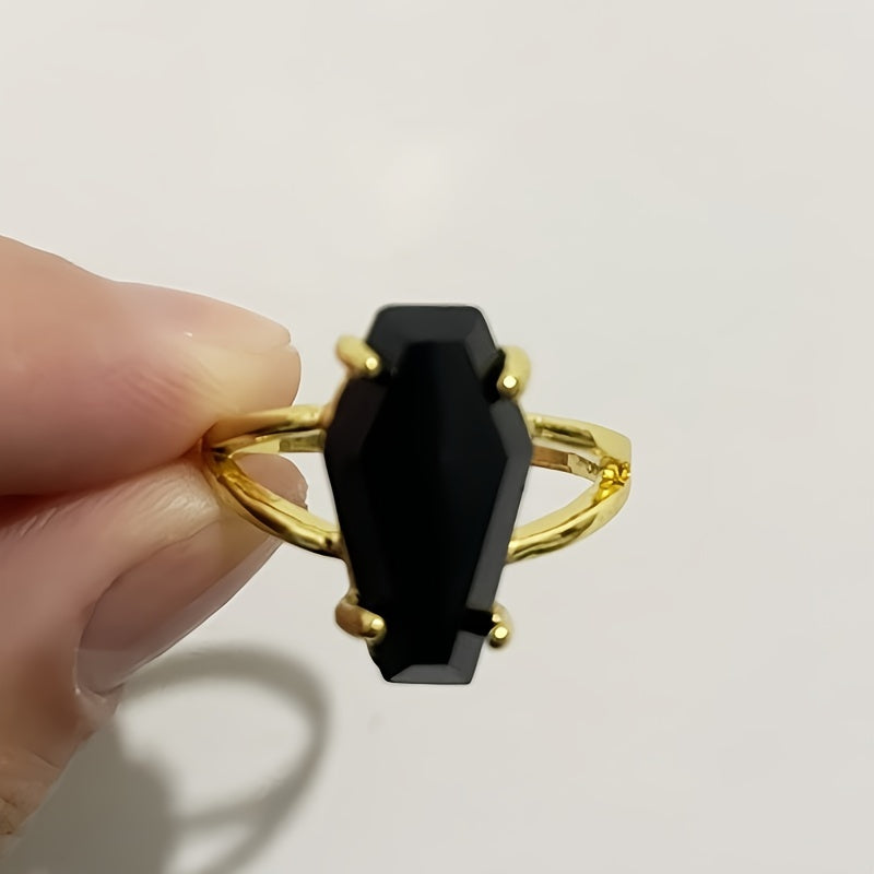 Fashionable Black Zirconia Ring for Women Wedding Engagement Ring