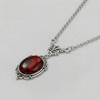 Blood Red Quartz Charm Necklace