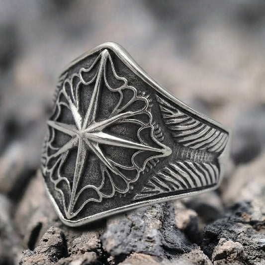 Gothic Compass Signet Ring