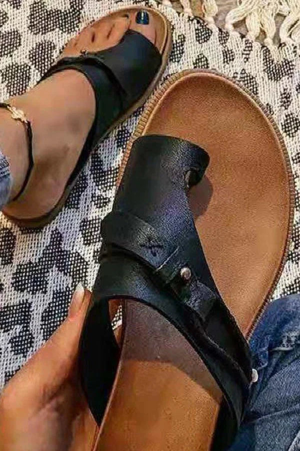Toe Loop Slide Sandals