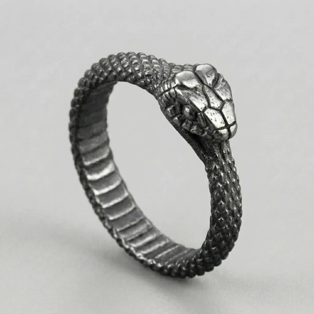 Ouroboros Coiled Serpent Ring