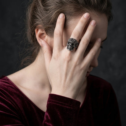 Blooming Skull Signet Ring