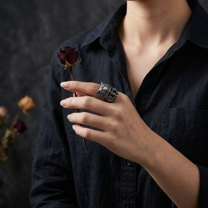 Wolf Helm Skull Gladiator Ring