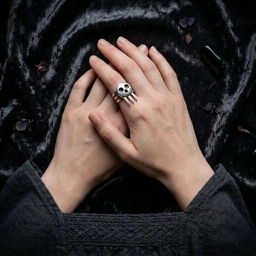 Soul Eater Skull Statement Ring