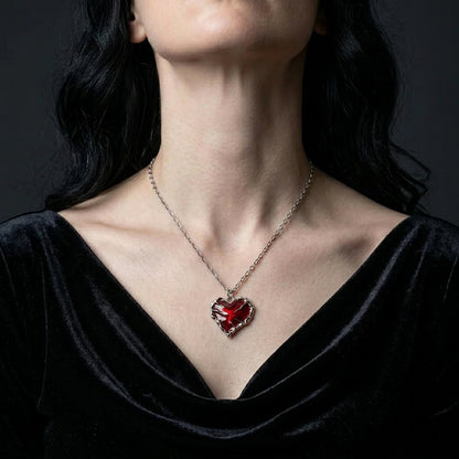 Sword & Liquid Heart Couple Necklace