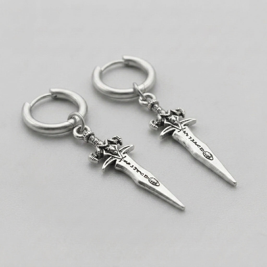 Silver Sword Earrings