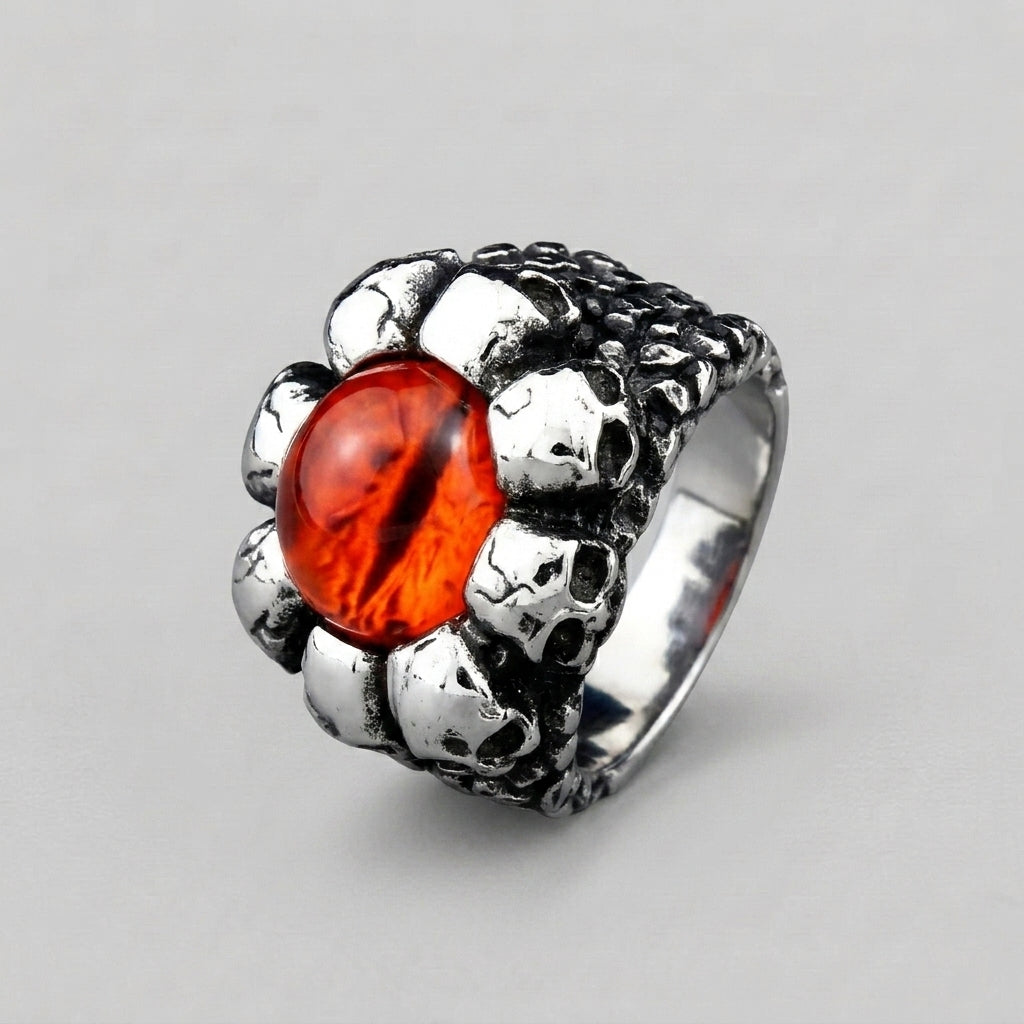 Dragon Eye Skull Ring