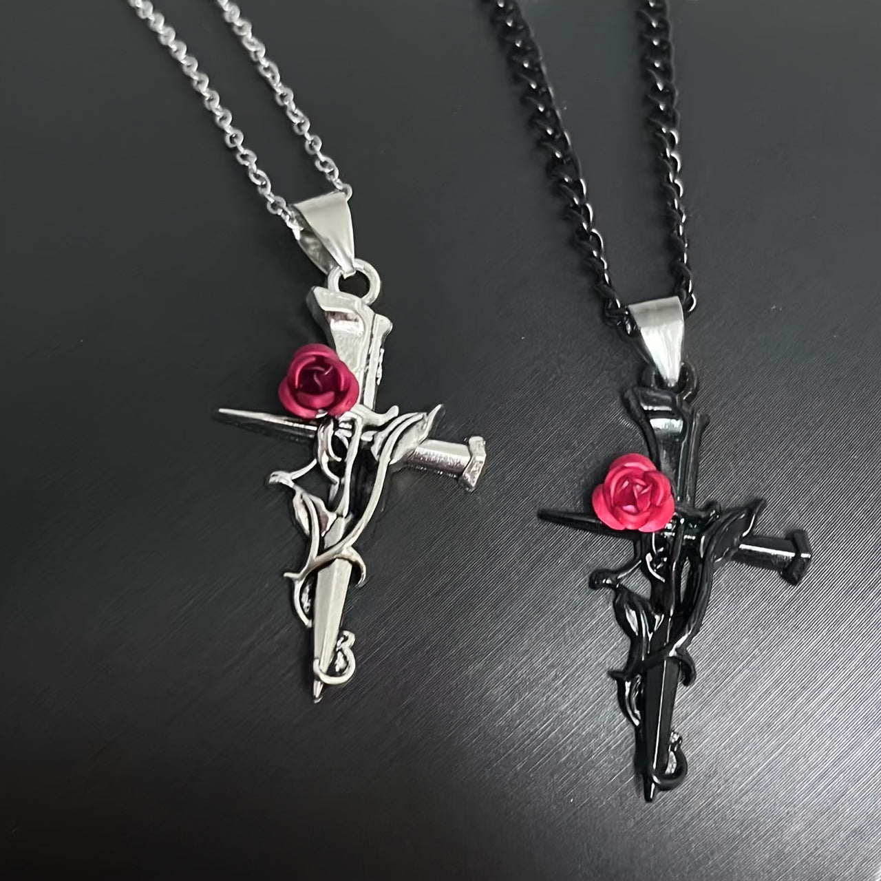 Rose & Heart Vine Necklace