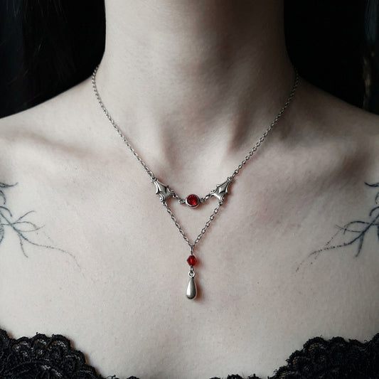 Sanguine Red Crystal Victorian Necklace
