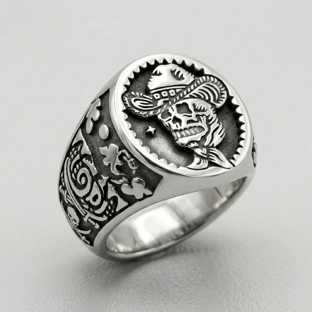 Gothic Cowboy Skull Ring