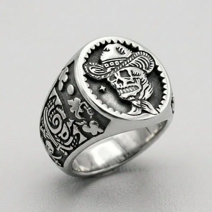 Gothic Cowboy Skull Ring