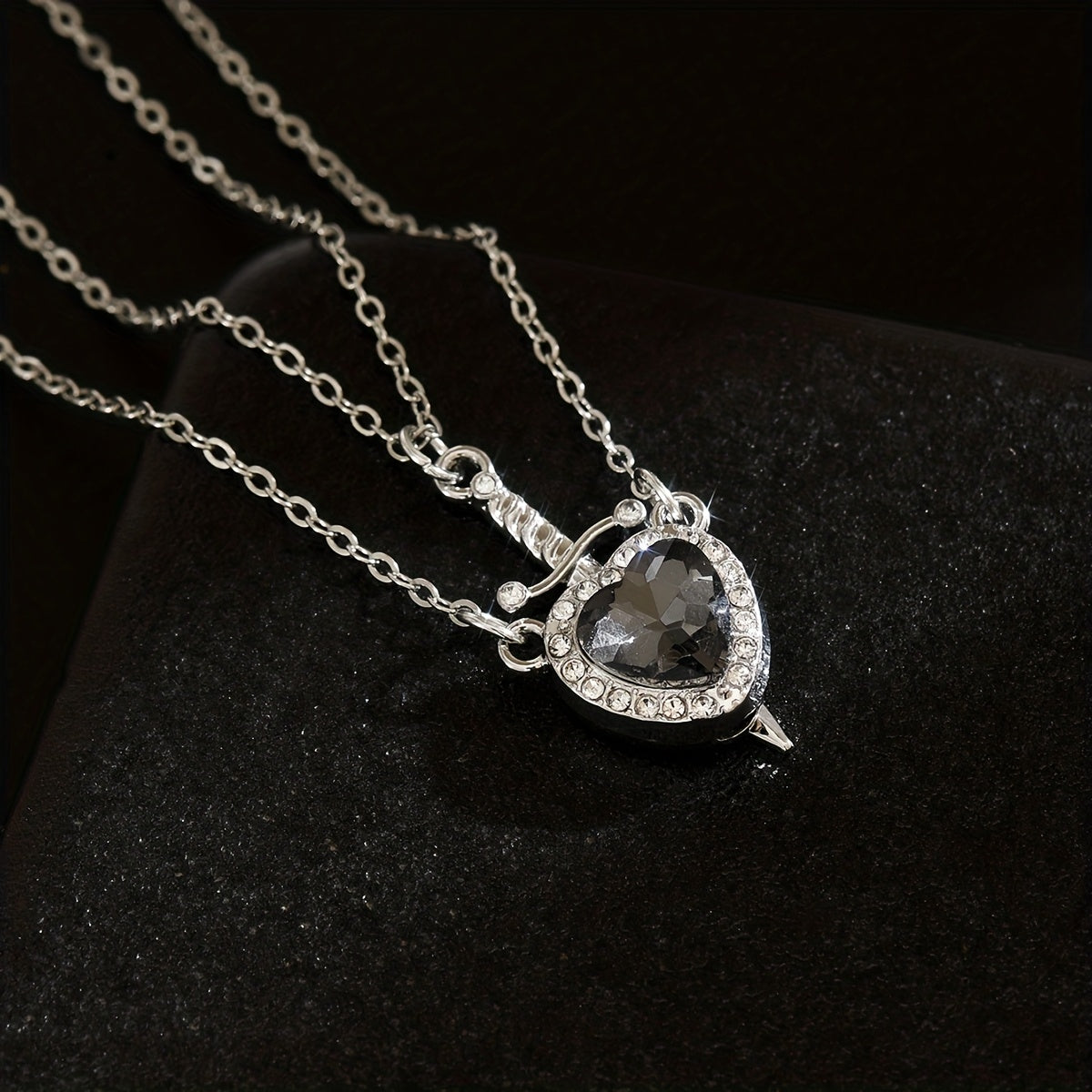 Heart-Piercing Sword Pendant Necklace