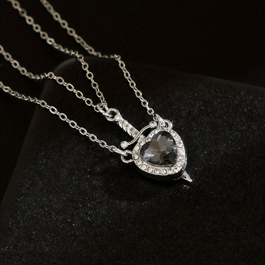 Heart-Piercing Sword Pendant Necklace