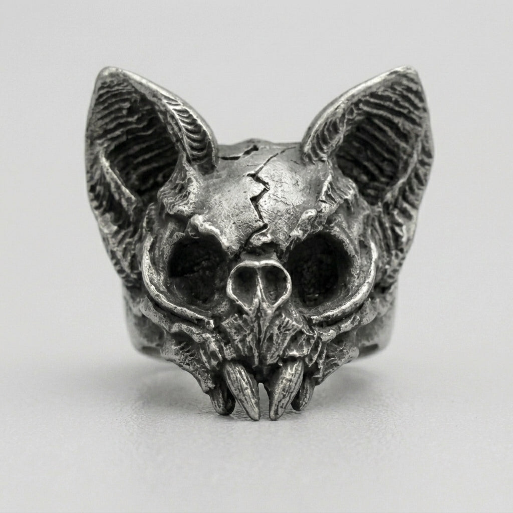 Calvarium Cat Skull Statement Ring