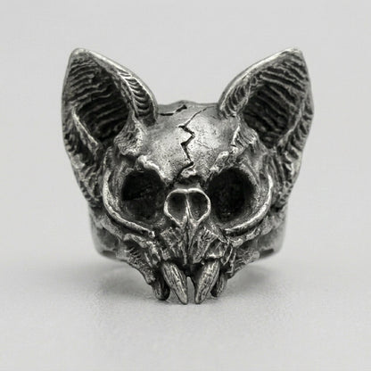 Calvarium Cat Skull Statement Ring
