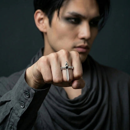 Minimalist Cross & Heart Ring