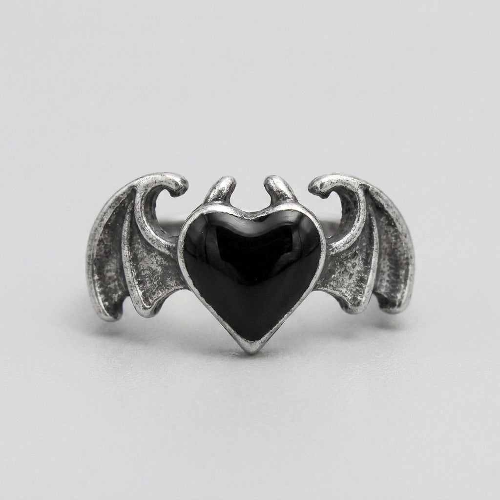 Gothic Winged Heart Ring