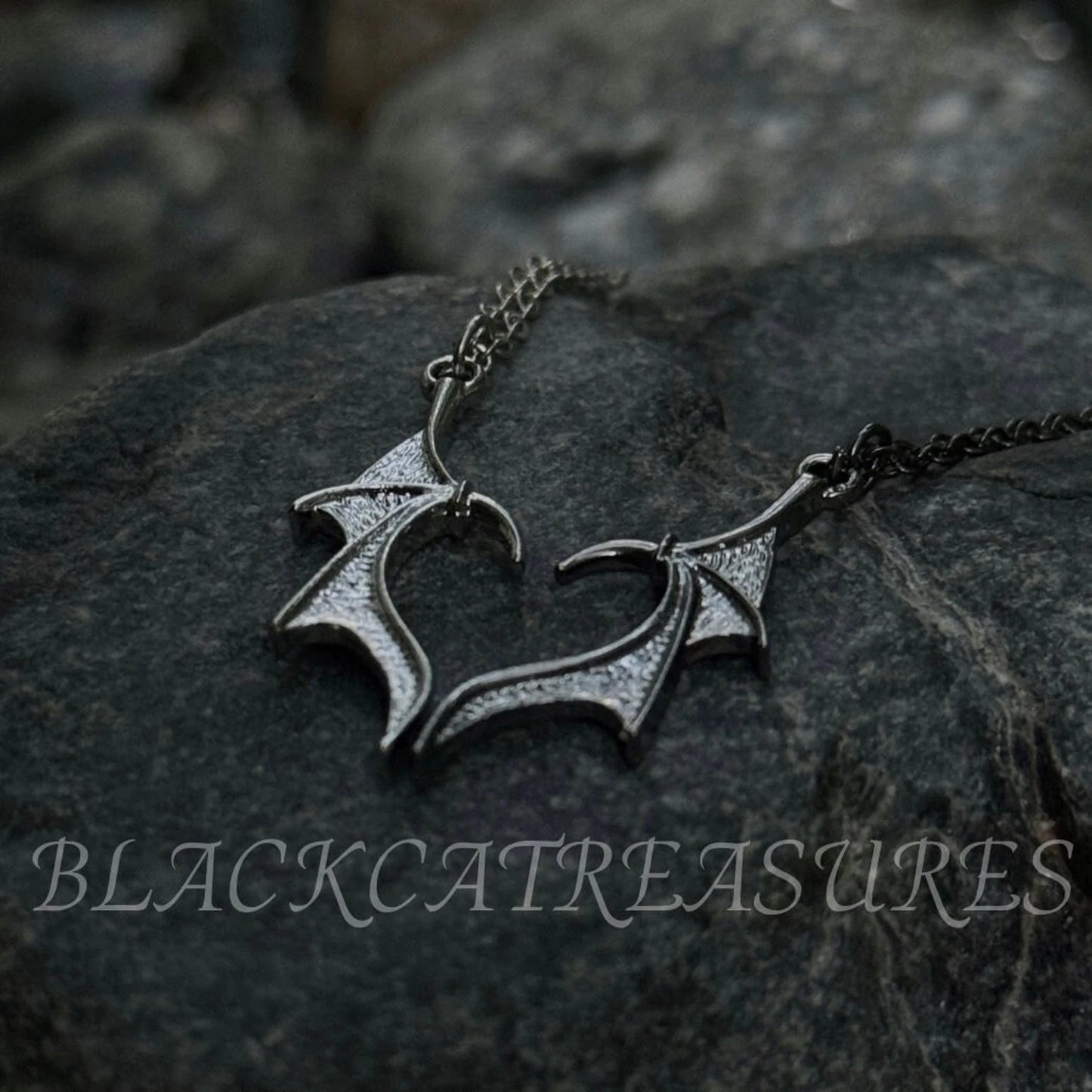 Bat Wing Heart Necklace