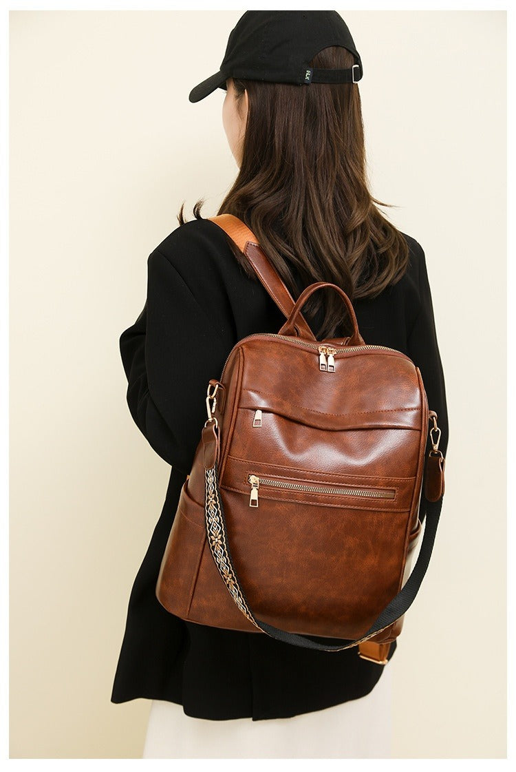 Retro Leather Backpack