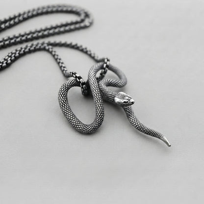 Silver  Coiled Snake Necklace