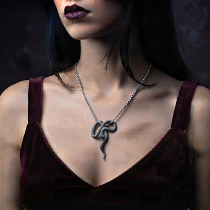 Silver  Coiled Snake Necklace