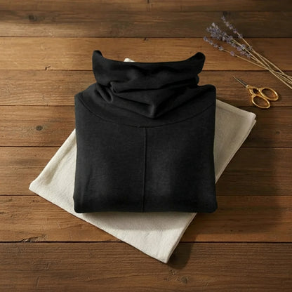 Charcoal Cowl Pullover Oversized Funnel Neck Top
