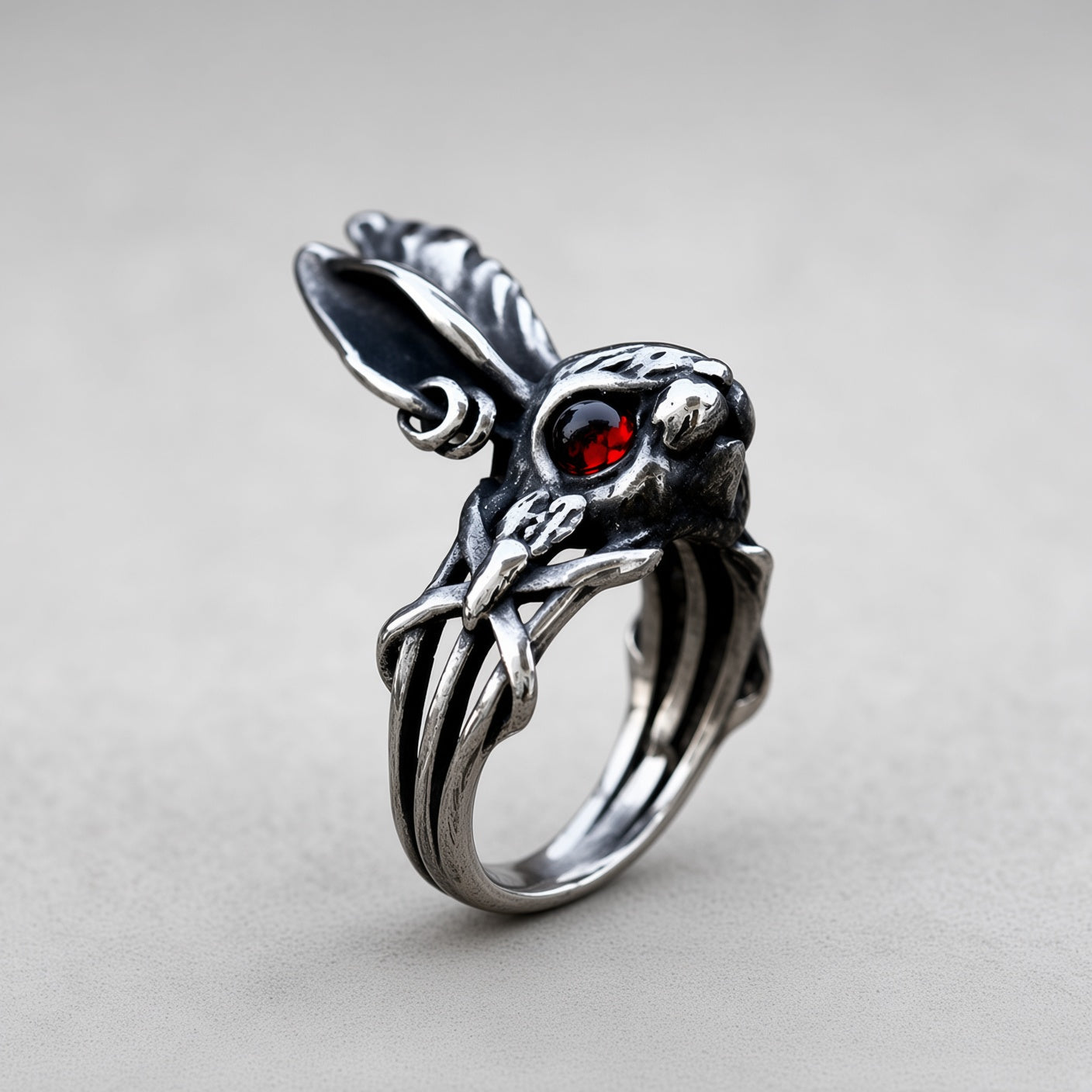 Crimson-Eyed Rabbit Ring
