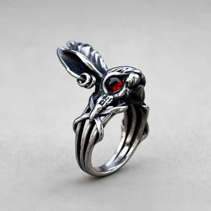 Crimson-Eyed Rabbit Ring
