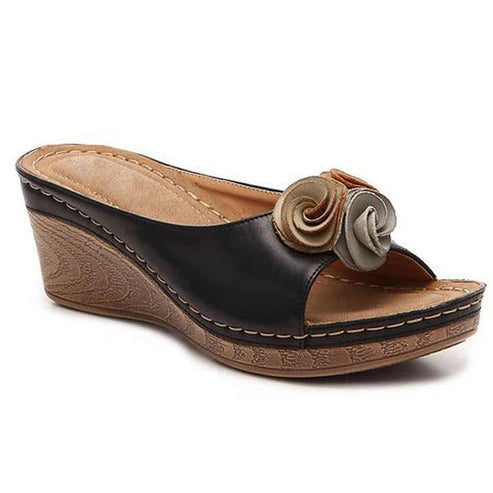 Floral Wedge Slides
